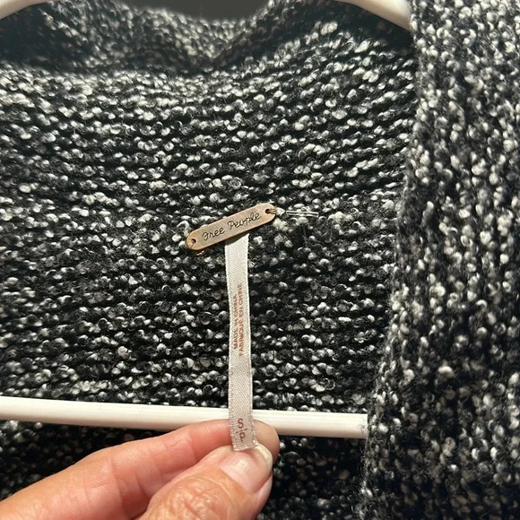 Free People Black womens Tweed Boucle Fall Jacket Small Petite 
Belted - Picture 2 of 9